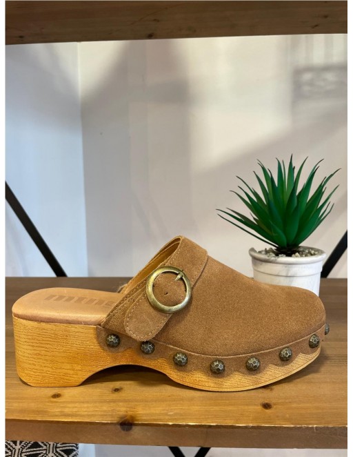 ZUECO PIEL MUSTANG CAMEL