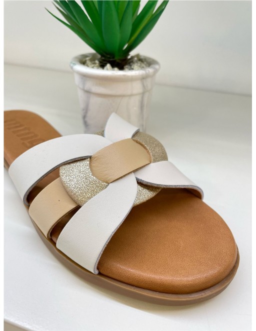 SANDALIA PIEL MUSTANG BEIGE 2