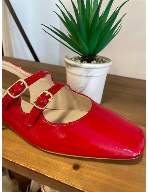 ZAPATO PIEL CHAROL TOP3 ROJO 2