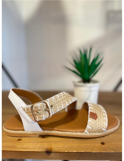 SANDALIA PLANA POPA BLANCO