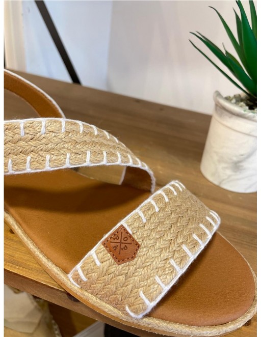 SANDALIA PLANA POPA BLANCO 2