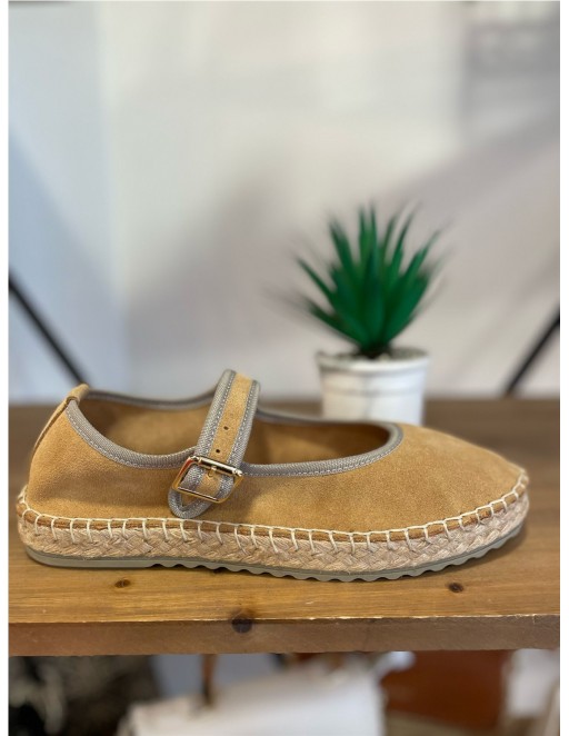 ALPARGATA PIEL TOP3 CAMEL