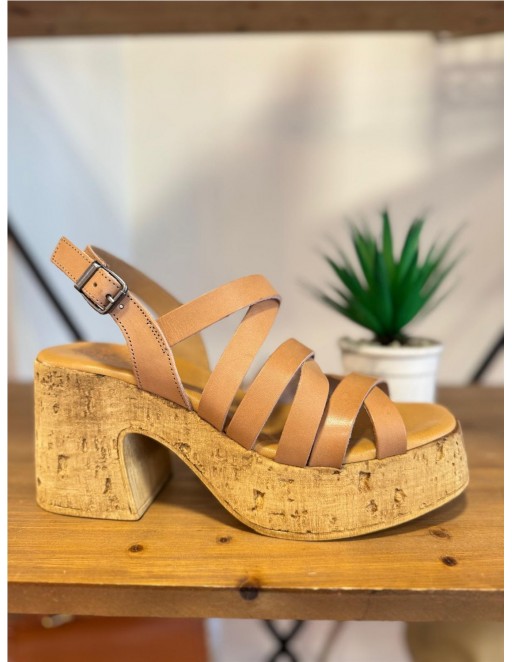 SANDALIA PIEL PORRONET TAUPE