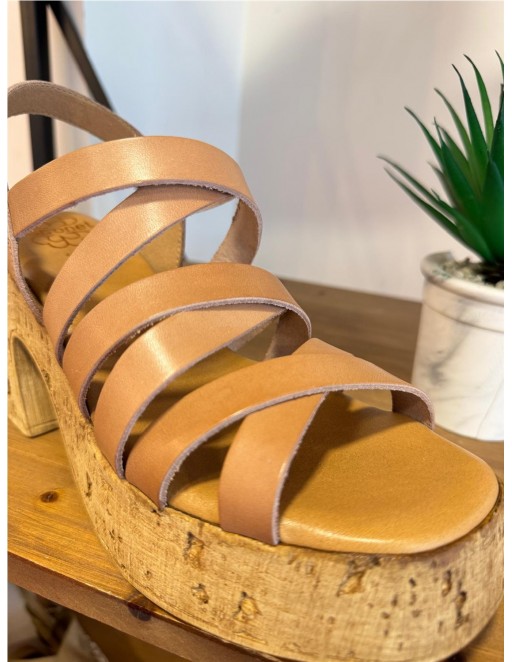 SANDALIA PIEL PORRONET TAUPE 2