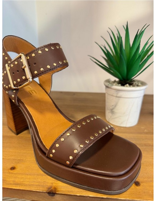 SANDALIA PIEL ALPE MARRON 2