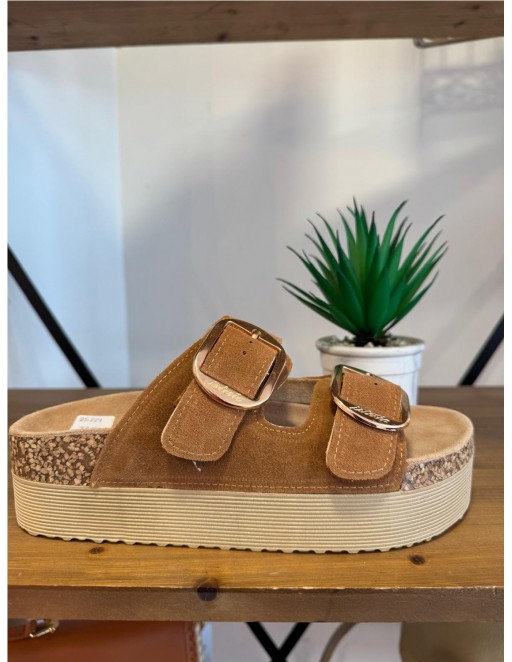 SANDALIA CONFORT PLATAF CUERO