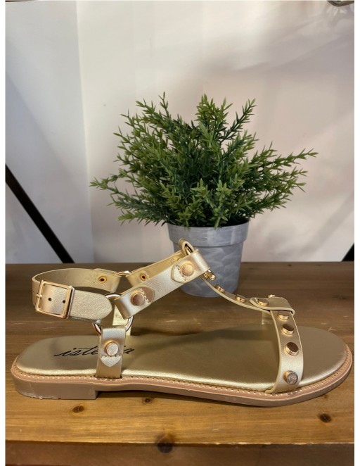 SANDALIA PLANA ISTERIA ORO