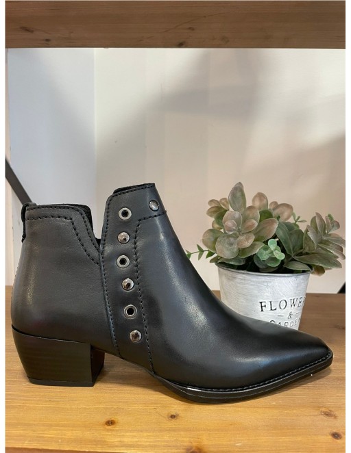 BOTIN PIEL ANILLAS NEGRO