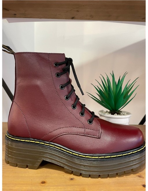BOTA MILITAR PIEL GRANATE