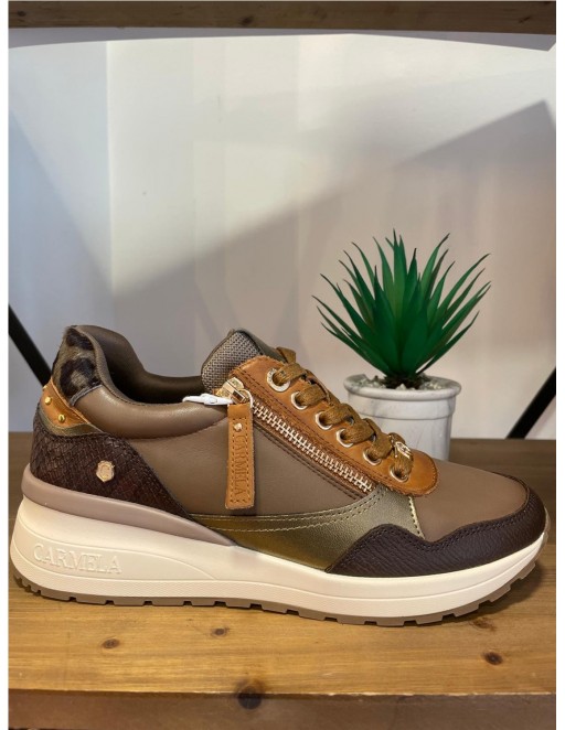 ZAPATILLA PIEL CARMELA MARRON