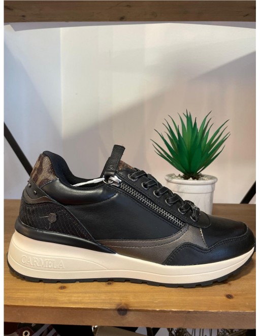 ZAPATILLA PIEL CARMELA NEGRO