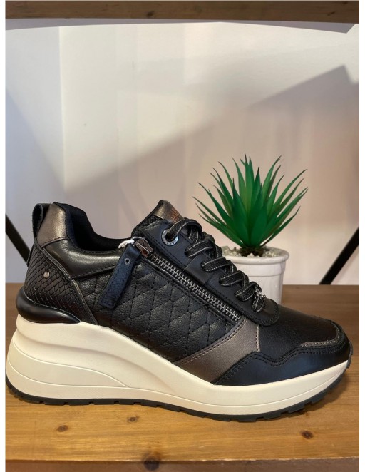 ZAPATILLA CUÑA CARMELA NEGRO