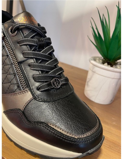 ZAPATILLA CUÑA CARMELA NEGRO 2
