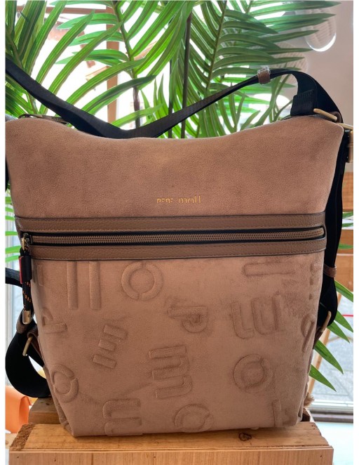 MOCHILA LETRAS TAUPE