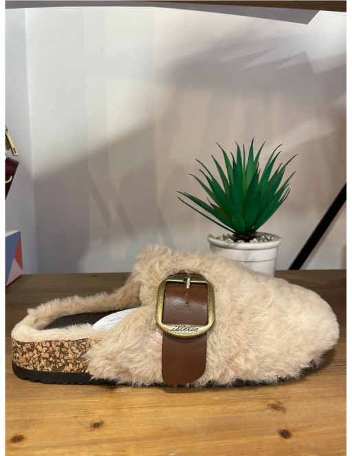 ZUECO PELO ISTERIA BEIGE