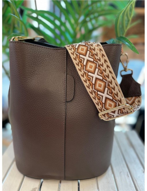BOLSO CINTA ETNICA MARRON