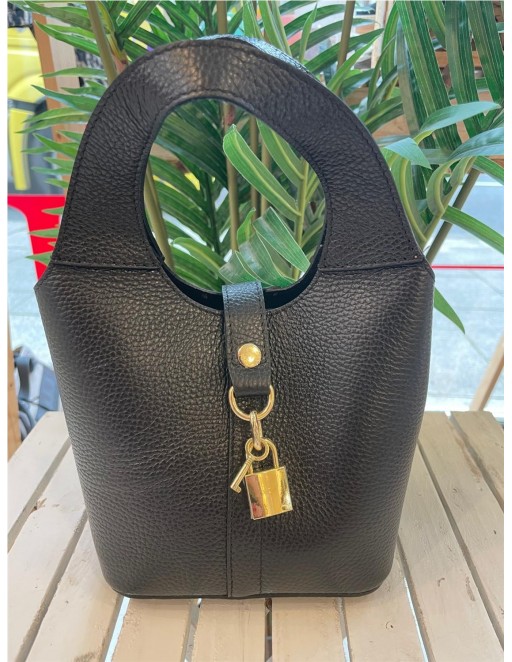 BOLSO CANDADO ASA NEGRO