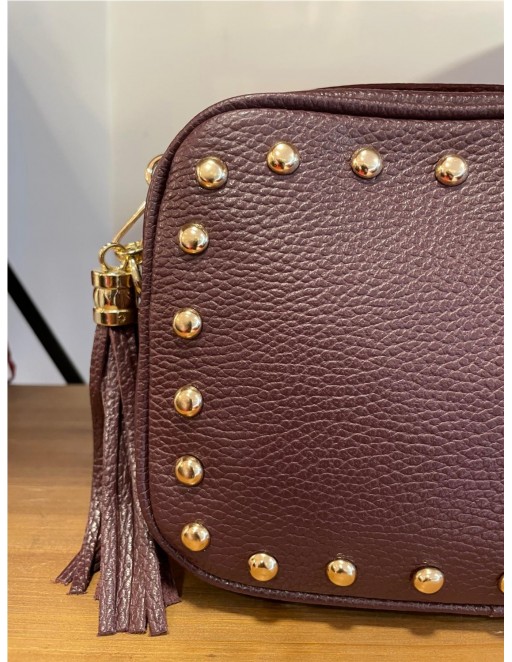 BOLSO PIEL BANDOLERA GRANATE 2