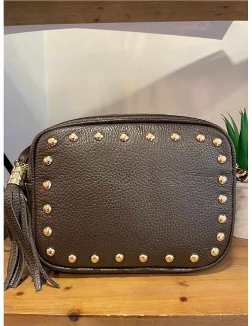 BOLSO PIEL BANDOLERA MARRON