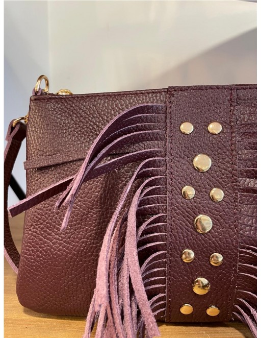 BOLSO PIEL BANDOLERA GRANATE 2