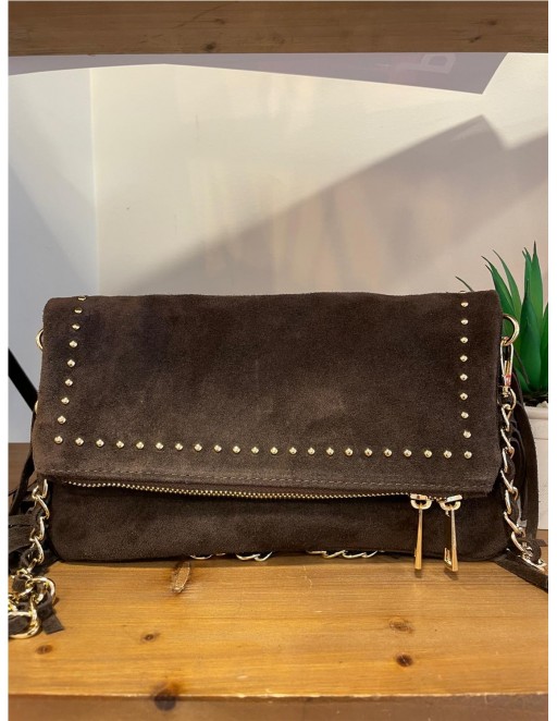 BOLSO SERRAJE PIEL MARRON