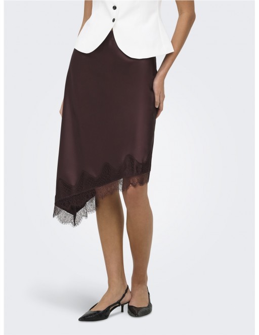 FALDA SATÉN ONLY FARAYA MOKA