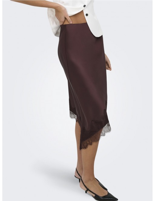 FALDA SATÉN ONLY FARAYA MOKA 2