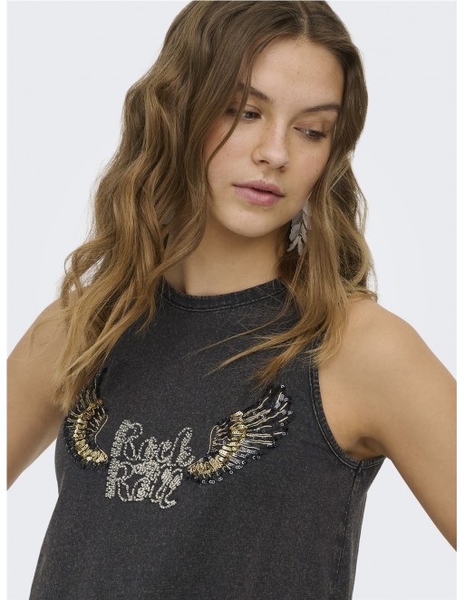 CAMISETA ONLY LUCY GRIS
