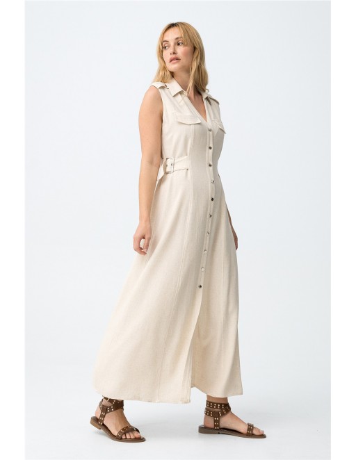 VESTIDO TIFFOSI FAVO BEIGE