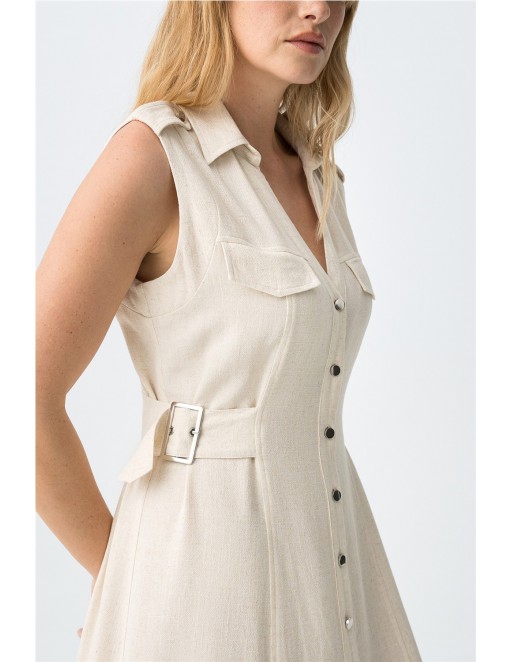 VESTIDO TIFFOSI FAVO BEIGE 2